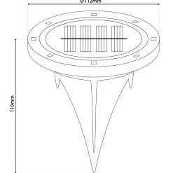 LED-zonne-vloerlamp KANE, zwart, set van 6, IP44