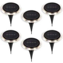 LED-zonne-vloerlamp KANE, zwart, set van 6, IP44