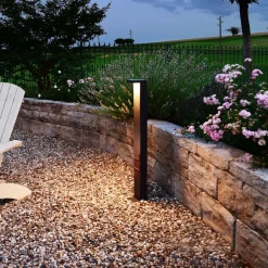 Lerna LED tuinpadverlichting, hoogte 100 cm, CCT, grijs, stopcontacten