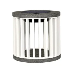 Les Jardins LED tafellamp op zonne-energie Halo, wit, aluminium