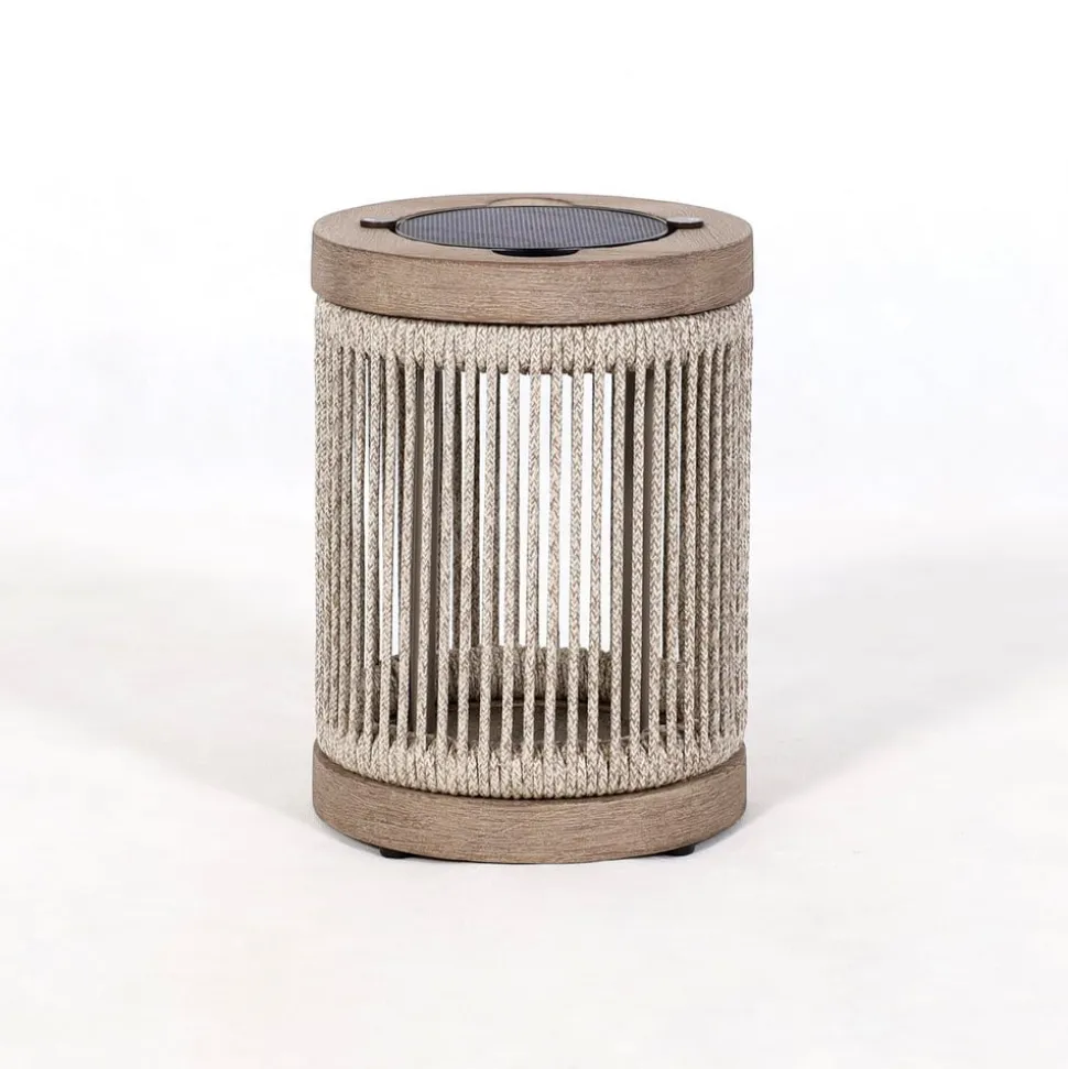 Les Jardins LED tafellamp op zonne-energie Rop&Strip, grijs/beige