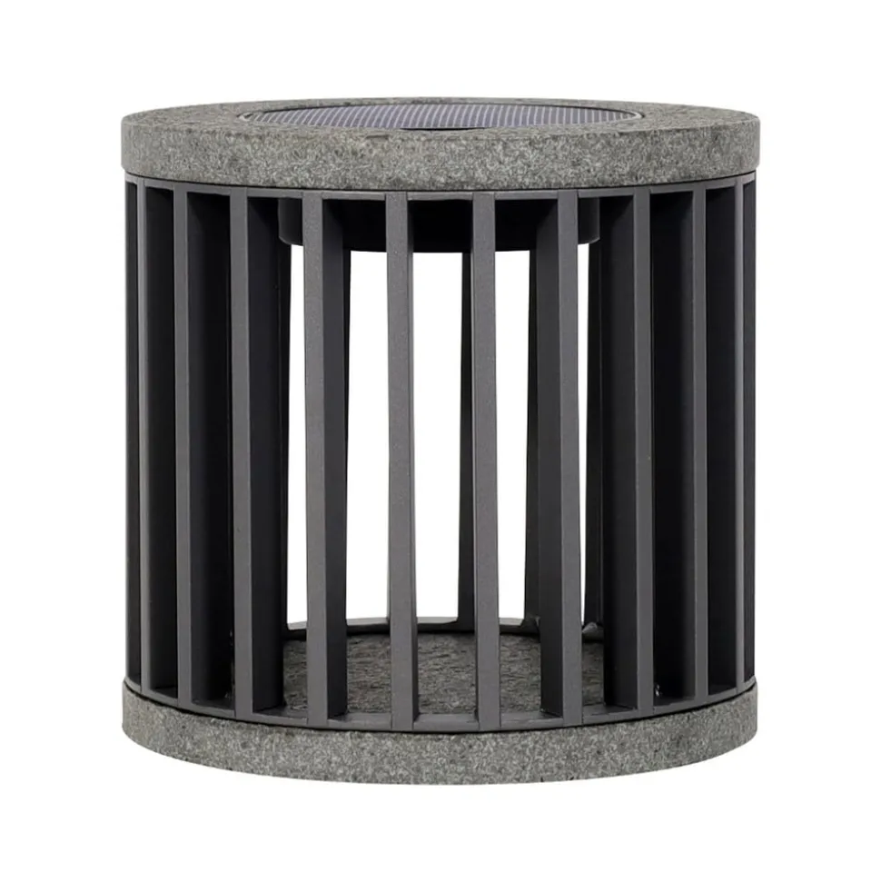 Les Jardins LED tafellamp op zonne-energie Halo, grijs, aluminium