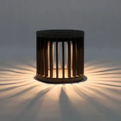 Les Jardins LED tafellamp op zonne-energie Halo, grijs, aluminium