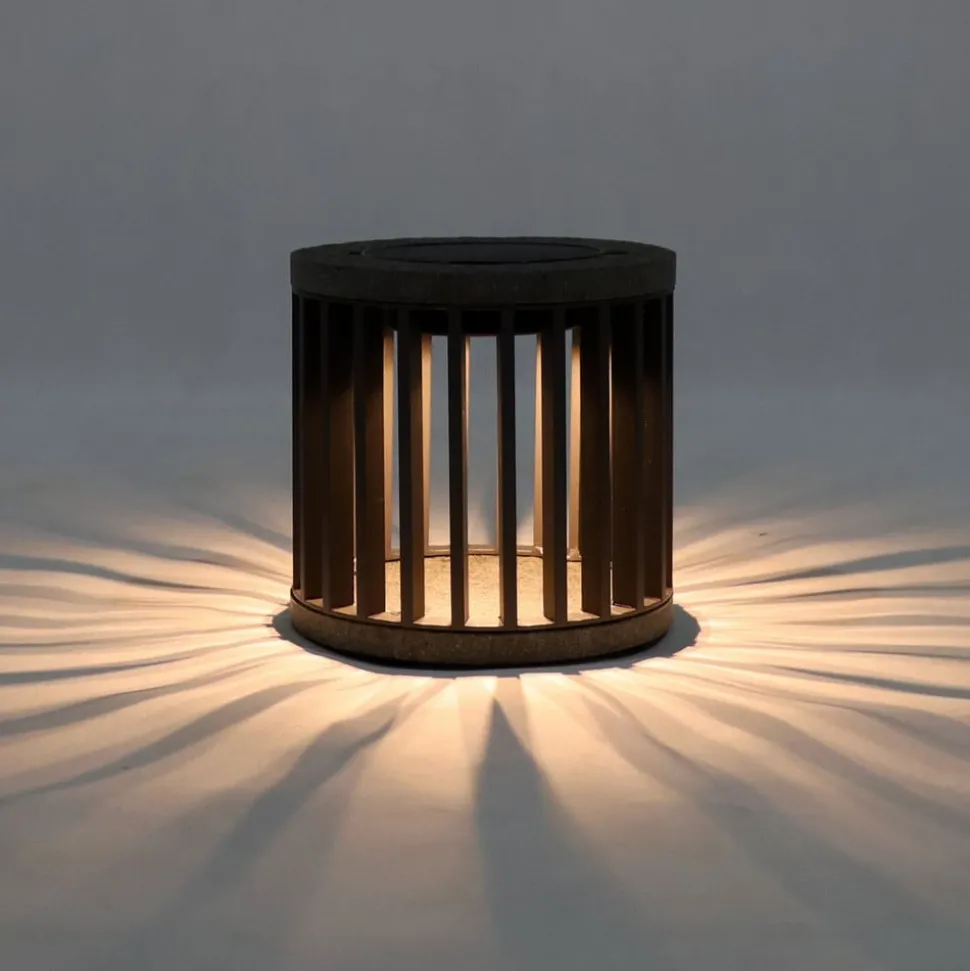 Les Jardins LED tafellamp op zonne-energie Halo, grijs, aluminium