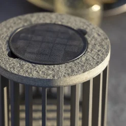 Les Jardins LED tafellamp op zonne-energie Halo, grijs, aluminium