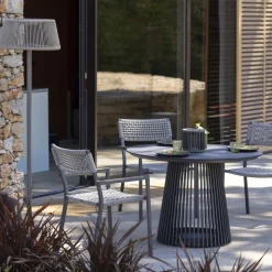 Les Jardins LED tafellamp op zonne-energie Halo, grijs, aluminium