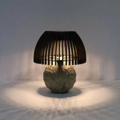 Les Jardins LED tafellamp Alba, grijs/beige, hoogte 41 cm