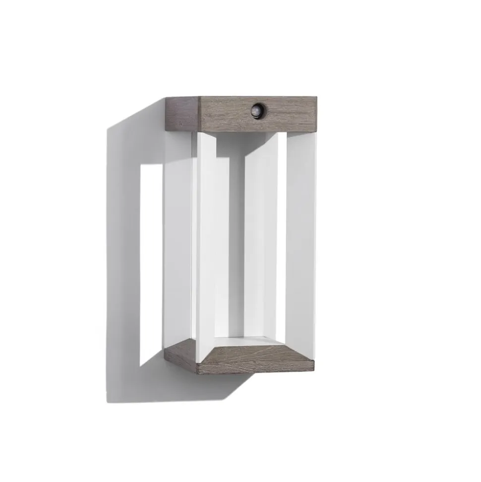 Les Jardins LED wandlamp op zonne-energie Teckalu, grijs/wit, 33 cm