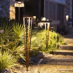 Les Jardins LED zaklamp op zonne-energie Tinka, corten, 90 cm, grondpin