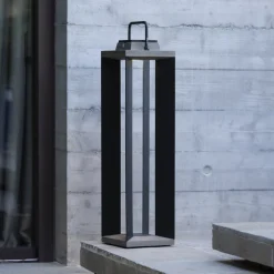 Les Jardins LED-lantaarn op zonne-energie Teckalu, grijs/zwart, 60 cm