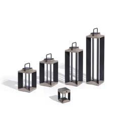 Les Jardins LED-lantaarn op zonne-energie Teckalu, grijs/zwart, 60 cm