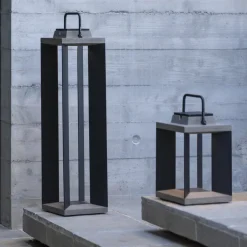 Les Jardins LED-lantaarn op zonne-energie Teckalu, grijs/zwart, 60 cm