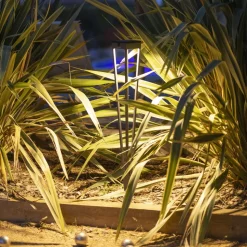 Les Jardins LED-zonnezaklamp Tinka, grijs, 90 cm, grondspies