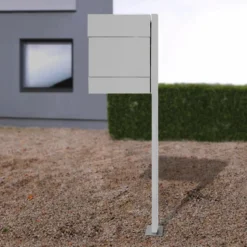 Letterman V brievenbus, krantenpost, zilver