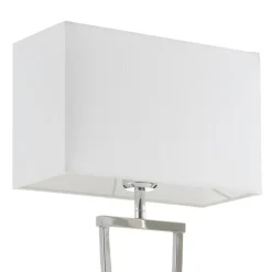 Leuke stoffen tafellamp Anni, chroom met wit