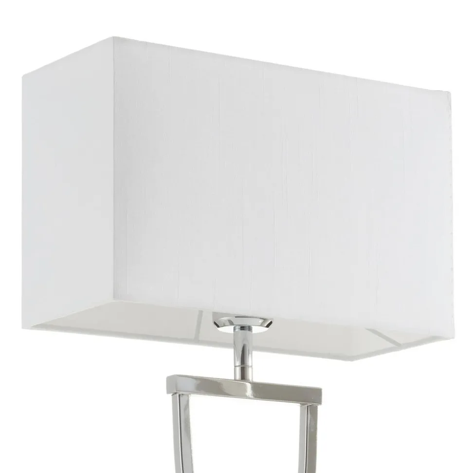 Leuke stoffen tafellamp Anni, chroom met wit