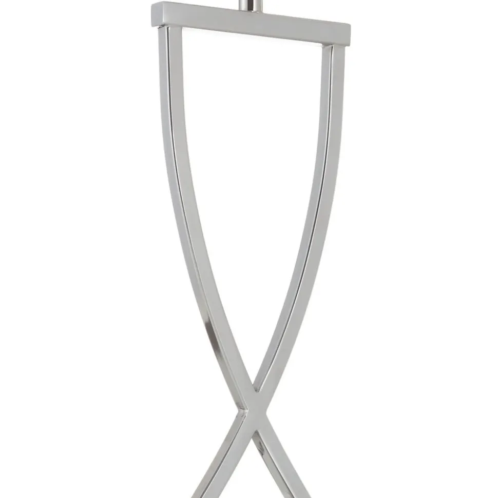 Leuke stoffen tafellamp Anni, chroom met wit