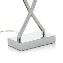 Leuke stoffen tafellamp Anni, chroom met wit