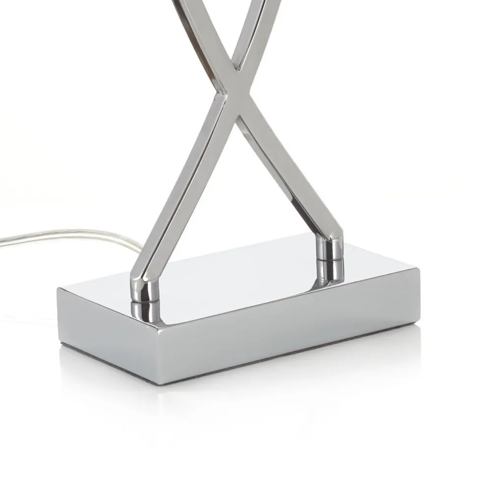 Leuke stoffen tafellamp Anni, chroom met wit