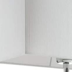 Leuke stoffen tafellamp Anni, chroom met wit