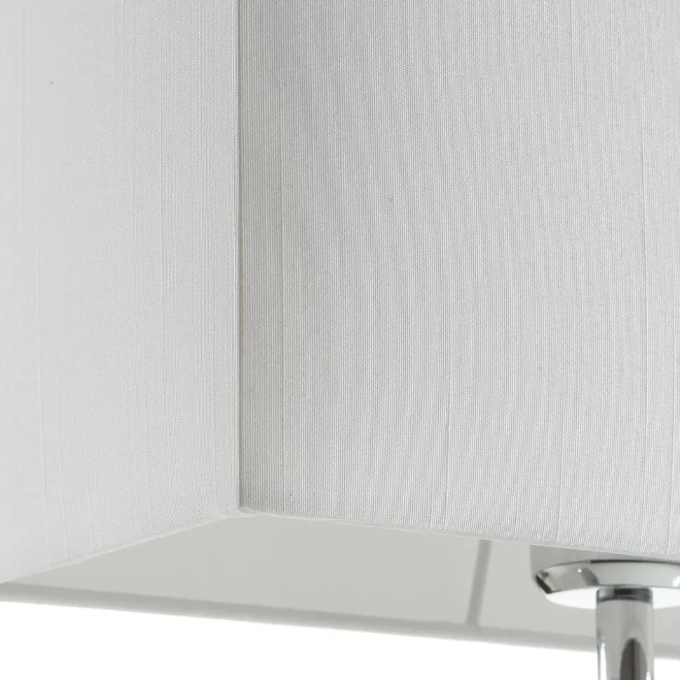 Leuke stoffen tafellamp Anni, chroom met wit