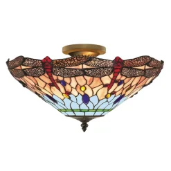 Libelle plafondlamp in Tiffany stijl