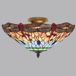 Libelle plafondlamp in Tiffany stijl