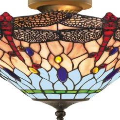 Libelle plafondlamp in Tiffany stijl