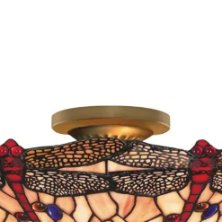 Libelle plafondlamp in Tiffany stijl