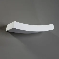 Licht gebogen wandlamp Leander, overschilderbaar