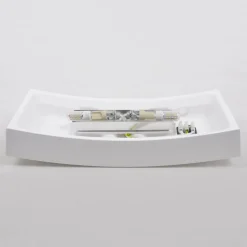 Licht gebogen wandlamp Leander, overschilderbaar