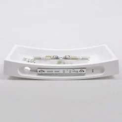 Licht gebogen wandlamp Leander, overschilderbaar