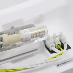 Licht gebogen wandlamp Leander, overschilderbaar