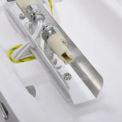 Licht gebogen wandlamp Leander, overschilderbaar