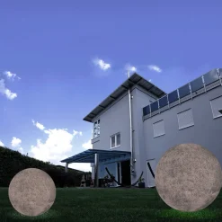 Lichtbol met grondspies, graniet, Ø 77cm