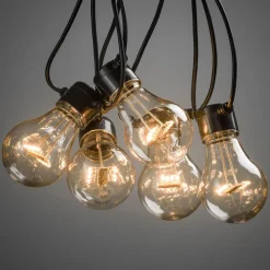 Lichtketting bier tuin 10x lamp helder amber