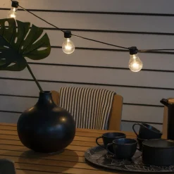 Lichtketting bier tuin 10x lamp helder amber