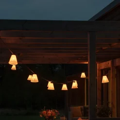 Lichtketting Biergarten basis set met kap geel