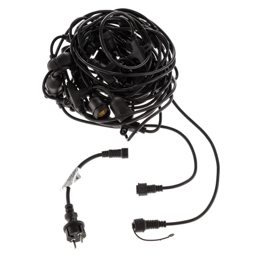 Lichtketting Girlanda IP44 zwart 15 m zonder lampjes