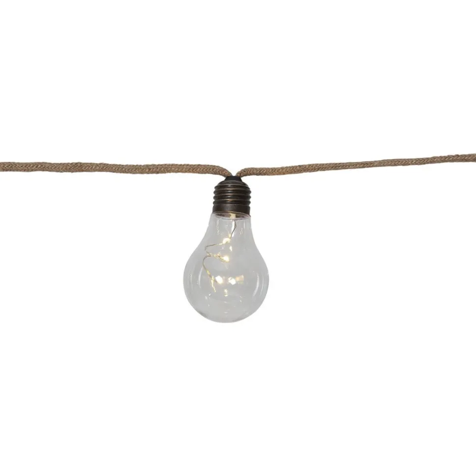 Lichtketting Jutta Jute batterijvoeding 10 lampen