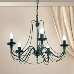 5-lichts kroonluchter CLARA in landhuisstijl