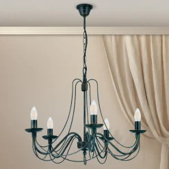 5-lichts kroonluchter CLARA in landhuisstijl