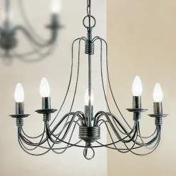 5-lichts kroonluchter CLARA in landhuisstijl