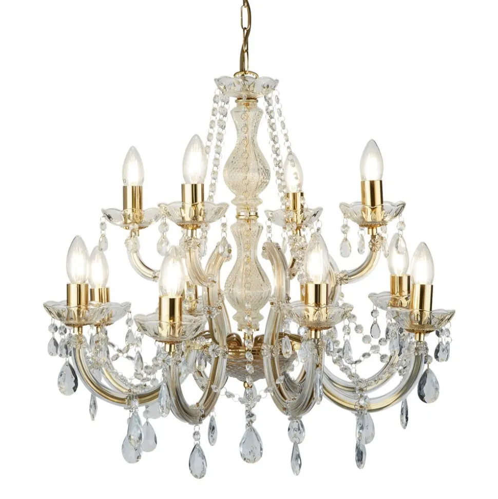 12-lichts kroonluchter MARIE THERESE, messing