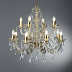 12-lichts kroonluchter MARIE THERESE, messing
