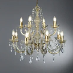 12-lichts kroonluchter MARIE THERESE, messing