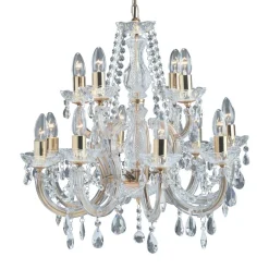 12-lichts kroonluchter MARIE THERESE, messing