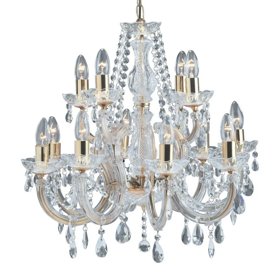 12-lichts kroonluchter MARIE THERESE, messing