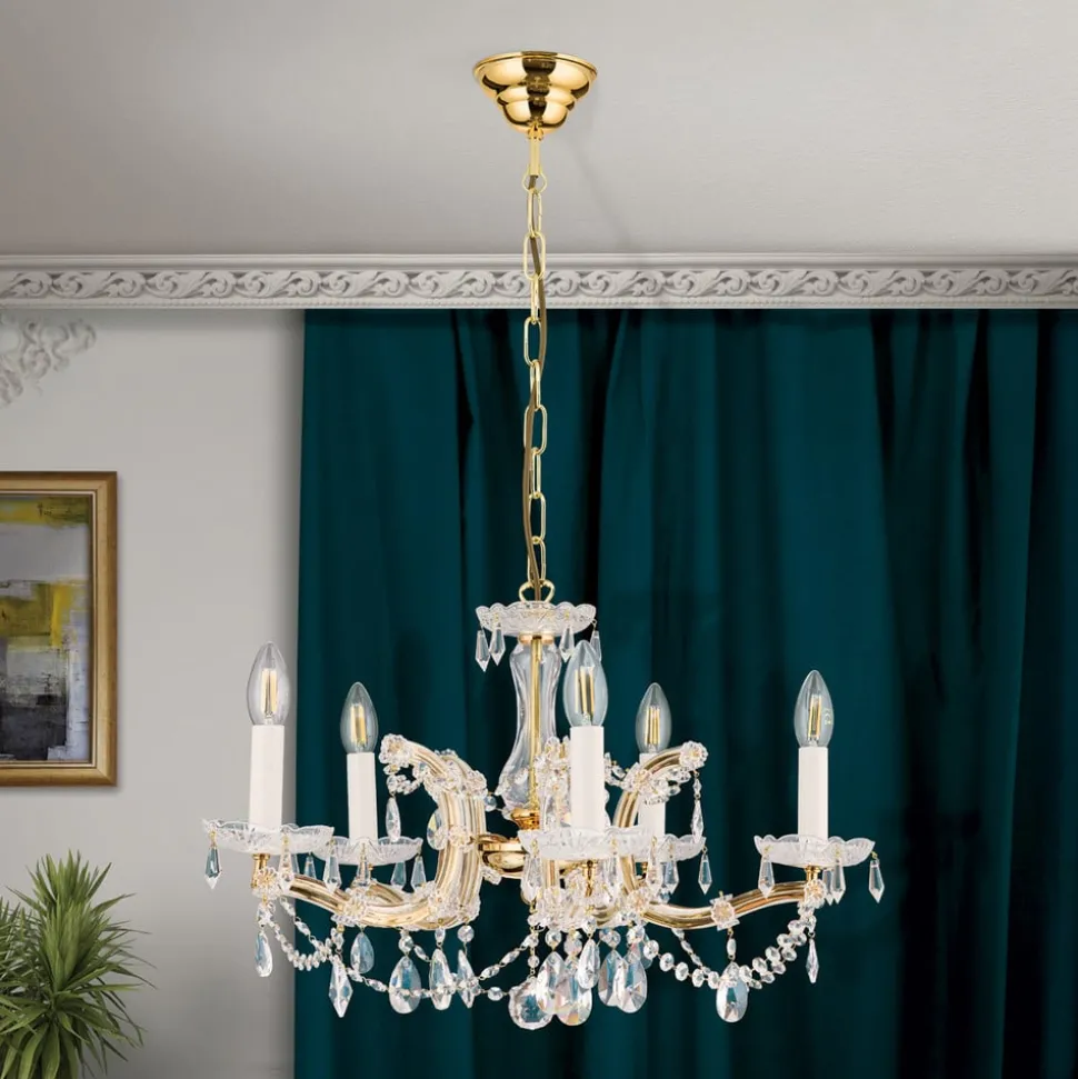 5-lichts kroonluchter TJURA, 60 cm