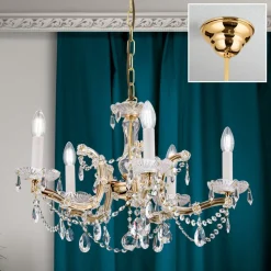 5-lichts kroonluchter TJURA, 60 cm